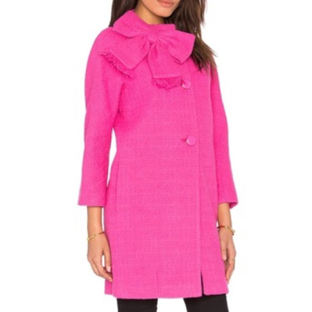 Kate Spade Dorothy Bow Coat Pink sz 4